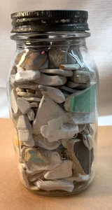 Vintage Quart Canning Jar- BEACH Stones-Glass Pottery-Mutli Media Artist-5 - Picture 1 of 3
