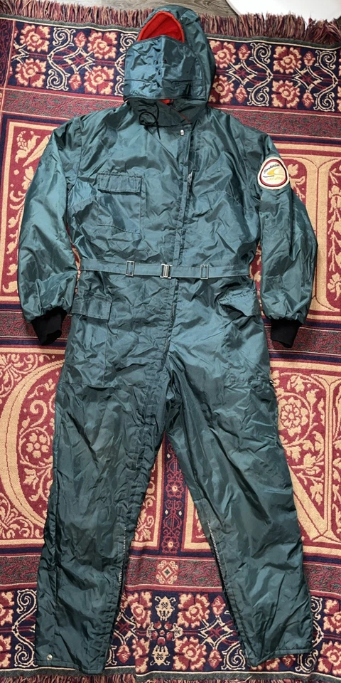 Винтажный 1967 SKI DOO BOMARDIER снегоход костюм с капюшоном и лицо маска средний - Изображение 1 из 4