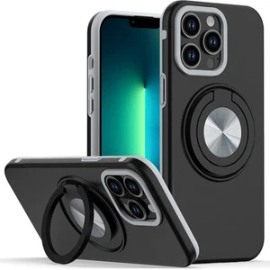 For iPhone 13 Pro Max 6.7 inch Case Solid Rugged Magnetic Circle with Ring Stand - Picture 1 of 15