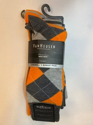 Paquete de 4 calcetines de vestir premium Tennessee Vols naranja Van Heusen para hombre talla 10-13 Foto 1 de 4