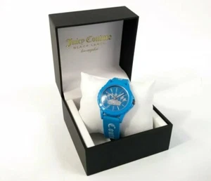 Juicy Couture Black Label Womens Glitter Crown Silicone Blue Watch JC/1001BL NWT - Picture 1 of 10
