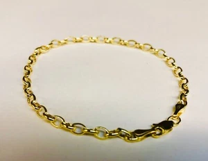14kt Gelbgold leichtes ovales Rolo Gliederarmband 7 Zoll 2,5 Gramm 4,6 mm - Bild 1 von 8