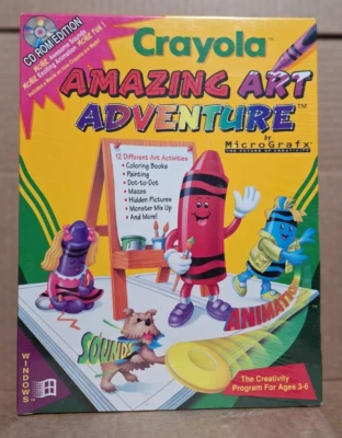 Micrografx Crayola Amazing Art Adventure (PC, 1994) - New / Sealed Big Box - Image 1 of 4