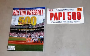 2015 Boston Baseball Red Sox Program David Ortiz 500 Home Run Sticker Lot - Picture 1 of 1