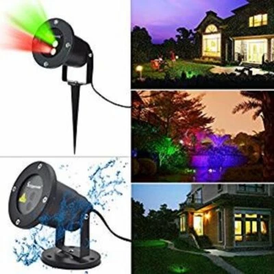Erligpowht Outdoor Laser Landscape Projector Light Red and Green Waterproof ~NEW