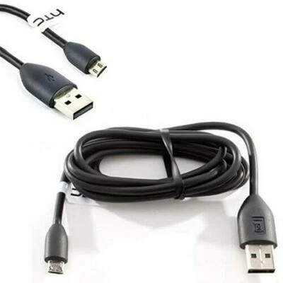 HTC Black Micro USB Data Cable Charger Lead For HTC One M9 Desire 510 610 820 - Image 1 of 4