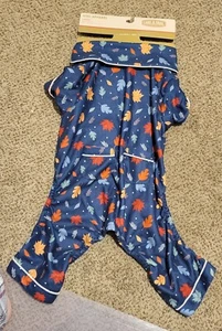 Dog Apparel Lake & Trail Pajama Outfit Large Multi Colored Leaves / Navy; NEW - Picture 1 of 4