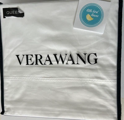 Juego de Sábanas Vera Wang Queen Blanco 4 piezas Punto Simple Nuevo Hecho Plegable Foto 1 de 4