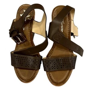 Brown Wedges Heel Sandals Size 7 - Picture 1 of 9