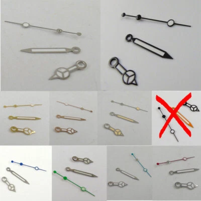 Juego de agujas de reloj plateadas/doradas para NH35A NH36 ETA 2824 2836 MIYOTA DG ST1612