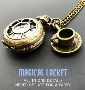 Alice in Wonderland necklace costume accessories jewelry pocket watch - Picture 1 of 6