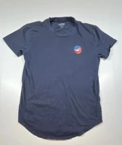 Hollister Crewneck Navy Blue T Shirt Size XS Graphic Print Double Sided - Picture 1 of 5