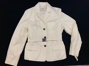 Talbots Jacket Women’s 10 White Lightweight Cream Coastal Capsule Minimalist - Picture 1 of 12