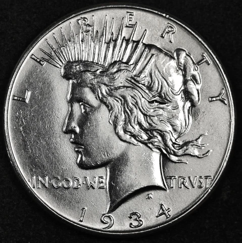 1934 Peace Silver Dollar.  Proof-Like  BU.  183061 Cover