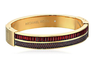 MICHAEL KORS Color Crush Yellow Gold Bangle Bracelet Red Crystal MKJ6999710 +BOX