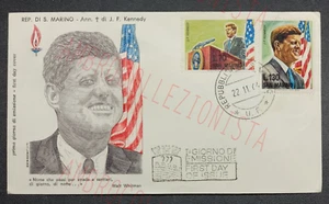 Busta Primo Giorno San Marino 1964 - Anniversario Morte John F. Kennedy - Picture 1 of 2