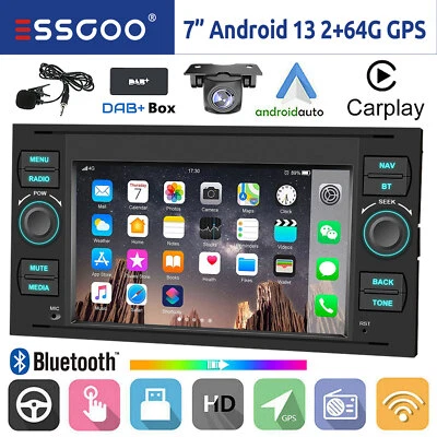 DAB+ 2+64G Android 14 Autoradio Carplay NAVI +KAM Für Ford Focus C S Max Transit - Bild 1 von 4