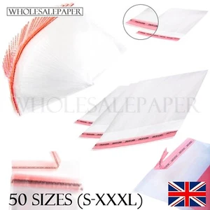 CLEAR CELLOPHANE PLASTIC BAGS SMALL LARGE SELF SEAL CELLO FOR GIFTS CARDS SWEETS - Picture 1 of 129