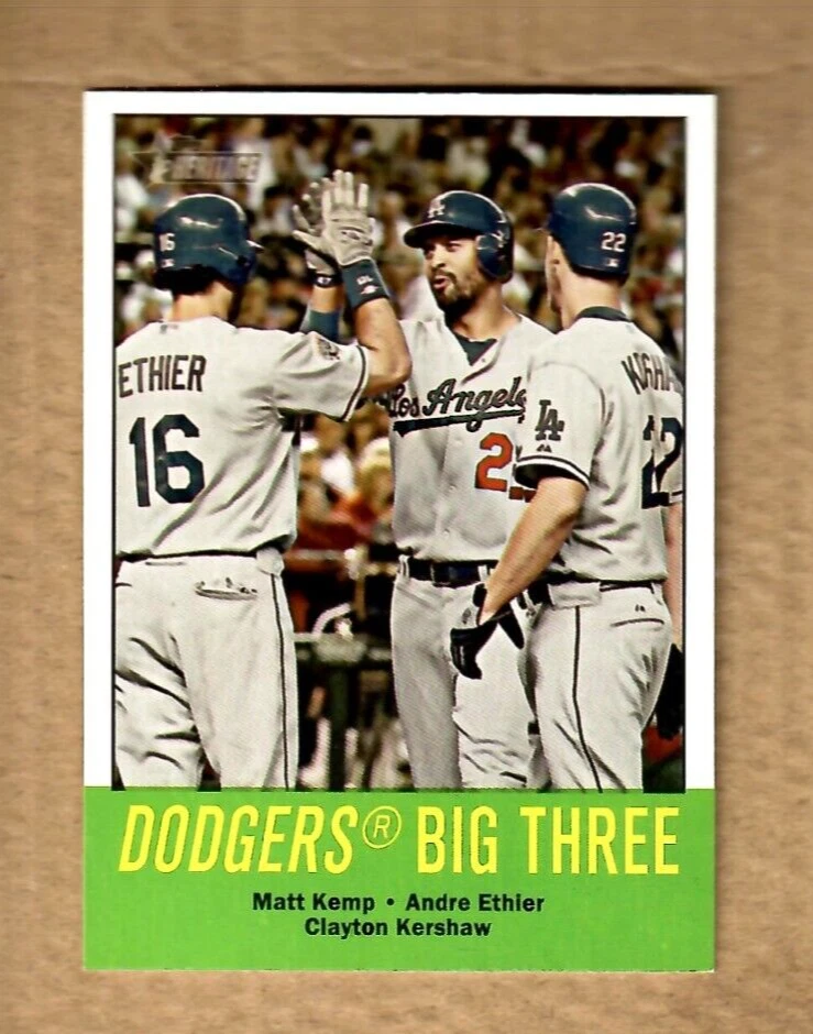 KEMP / ETHIER / KERSHAW 2012 TOPPS HERITAGE #412 (DODGERS BIG THREE) - Image 1 of 1