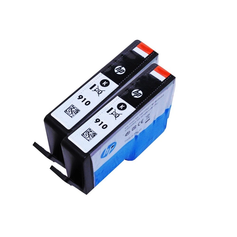 Cartuchos de tinta negros originales HP 910 2 unidades OfficeJet 8020 8022 8025 8028 Foto 1 de 1