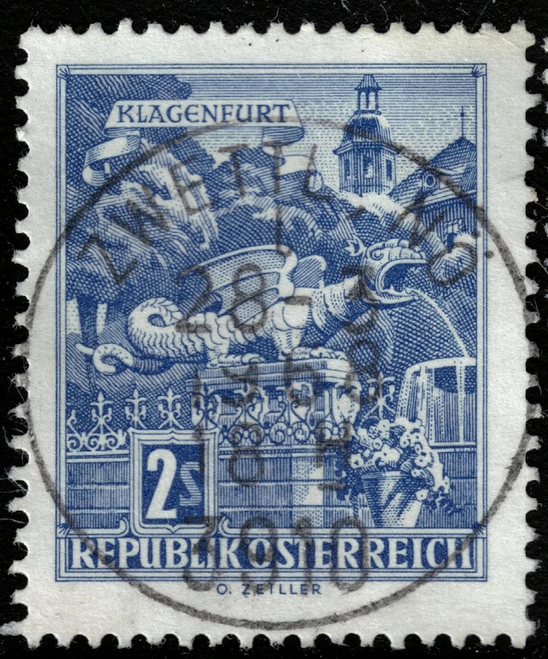 Austria - 1968 - 2Sh - Monumentos arquitectónicos - Fuente de Klagenfurt - #17783 Foto 1 de 1