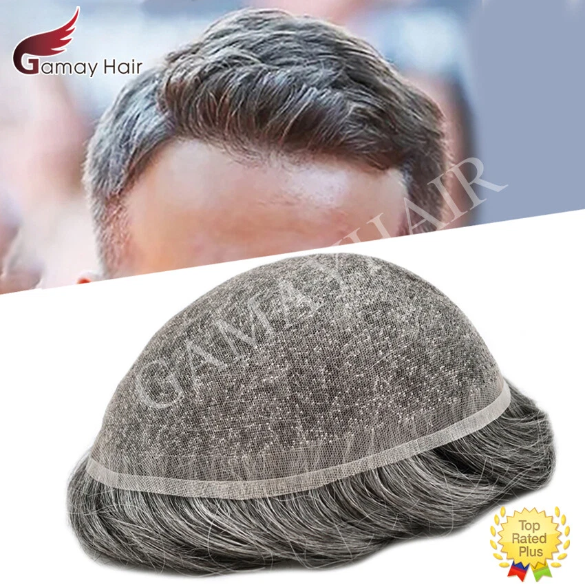 Мужская система замены волос Toupee полный французский кружевной парик для мужчин США - Изображение 1 из 4