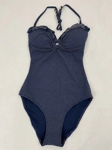 Accessize By Monsoon Navy Polka Dot Women's One Piece Neon Swimsuit UK 8 EU 36 - Picture 1 of 1
