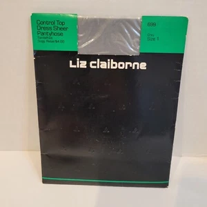 Vintage Liz Claiborne Control Top Sheer Pantyhose Grey Size 1 NWT NIP Sandalfoot - Picture 1 of 5