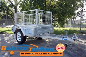 5x3 Single Axle Hot Dip Galvanised Tipper Box Trailer With 600mm Removable Cage - Picture 1 of 12