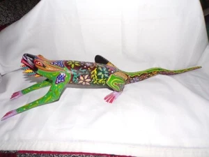 Alebrije Lizard Francisco Fabian Ojeda Oaxaca Mexico San Martin Tilcajete 26" - Picture 1 of 12