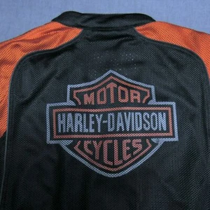 Harley Davidson Orange Black Mesh Motorcycle Breathable Riding Jacket - 98255-07 - Picture 1 of 6