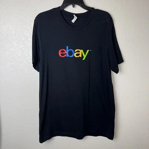 eBay print Shirt Adult Large T Shirt Crew Neck Short Sleeve Black - Picture 1 of 6