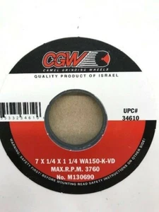 7" x 1/4" x 1-1/4" 150K SURFACE GRINDING WHEEL WHITE ALUMINUM OXIDE CGW #34610 - Picture 1 of 4