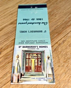 1966 Streichholz Cover DR. BARNARDO'S HOMES LONDON hundert Jahre 1866 bis 1966 - Bild 1 von 3