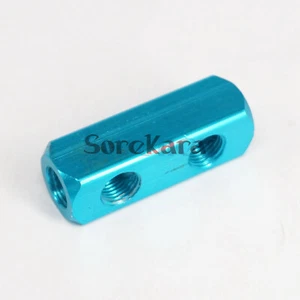 Divisor de bloque colector de manguera de aire conector rápido de aluminio de 2 vías BSPP de 1/4" - Imagen 1 de 3