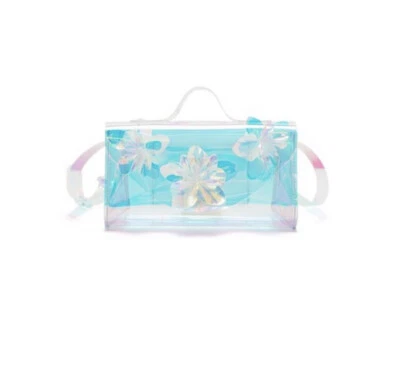 Zara Collection Kids Floral Appliqué Iridescent Purse - Image 1 of 4