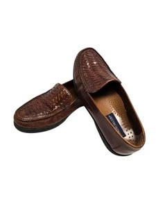 GIORGIO BRUTINI Mocassini uomo tessuto marrone 11 D slip-on - Foto 1 di 15