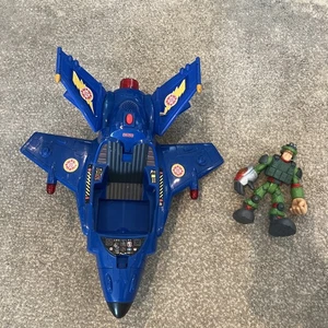Rescue Heroes Blue Voice Tech Jet Plane Sounds and Lights Figurine - Picture 1 of 7