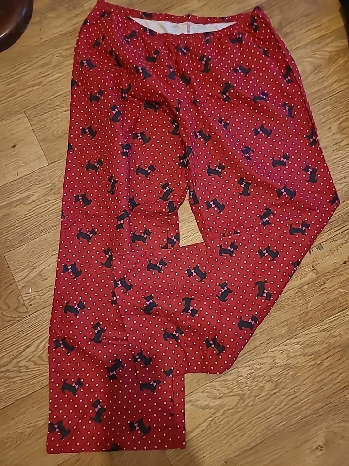 Pantalones de pijama "perro" lunkadot rojo para dama George talla 16-18 Foto 1 de 2