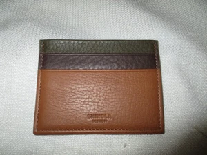 Estuche para tarjetas de cuero genuino Shinola Detroit billetera de 5 bolsillos EE. UU. tricolor tostado br - Imagen 1 de 3
