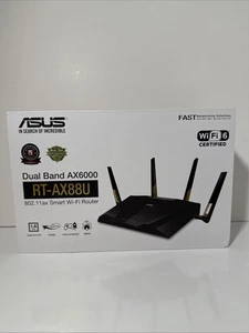 ASUS RT-AX88U AX6000 WiFi6 Dual-Band Gigabit Router - Black - Picture 1 of 8