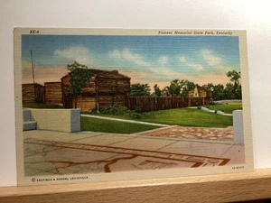Pioneer Memorial State Park/Log Cabin at Fort Harrod: Harrodsburg, KY - Postcard - Picture 1 of 3