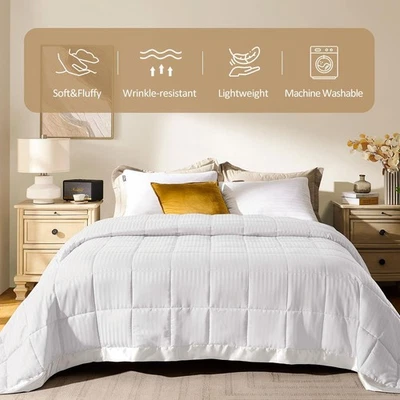 King Size Blanket with Satin Trim Lightweight Down Alternative Machine Washable - Image 1 of 4