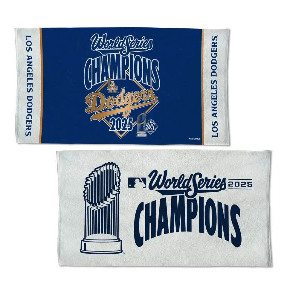 2025 World Series Champions Los Angeles Dodgers Locker Room Celebration Towel - Image 1 of 1