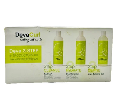 Kit de viaje introductorio de 3 pasos DevaCurl sin caca-una condición-gel definidor-1 juego Foto 1 de 2