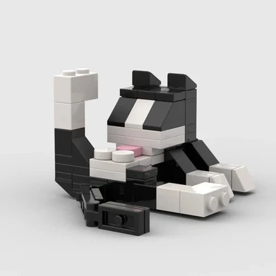 Animal Series 62Pcs MOC Bricks Cat Figires DIY Building Blocks Kids Education To