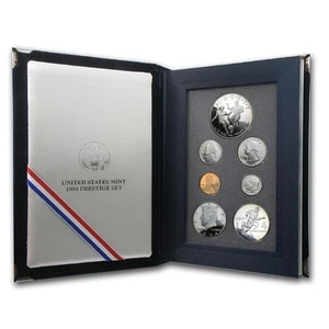 1994 United States Proof Prestige Set 90% Silver Dollar 7 Coin Lot W/ COA - Picture 1 of 12