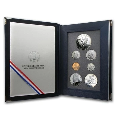 1994 United States Proof Prestige Set 90% Silver Dollar 7 Coin Lot W/ COA - Image 1 of 4