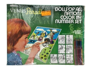 Venus Paradise Dolls of All Nations Color by Number Set w/ Pencils - Picture 1 of 4