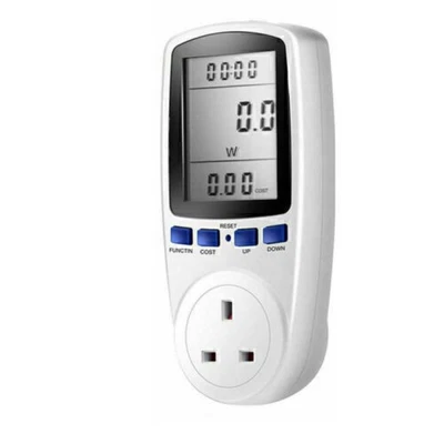 Plug-In Electricity Cost Monitor Energy Saving Power Meter Socket LCD Display - Image 1 of 4